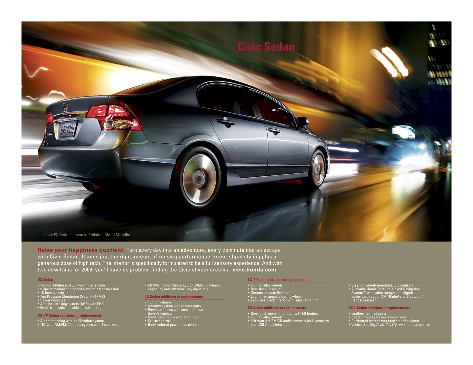 2009 Honda Brochure Page 3